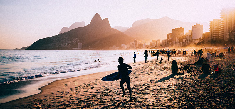 surfer on beach